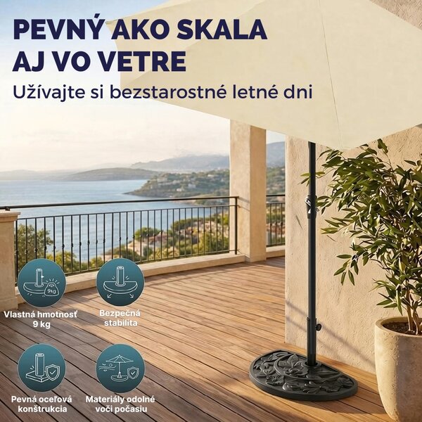 Stojan na slnečník SUMMER, polkruhový, čierna Deuba
