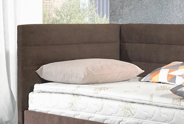 Rohová posteľ boxspring VENETO ľavá, s úložným priestorom