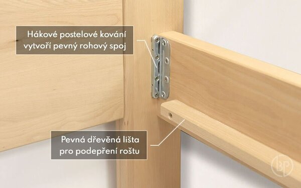 Zvýšená posteľ jednolôžko VANESA, masív buk