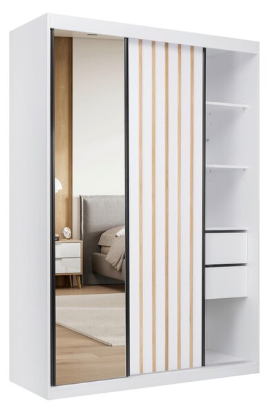 SKRIŇA S POSUVNÝMI DVERAMI, biela, 150/215/59,5 cm P & B - Skrine, Online Only