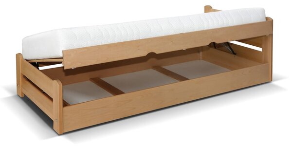 Posteľ s vyklápacím roštom Relaxin, 90x200cm, masív buk