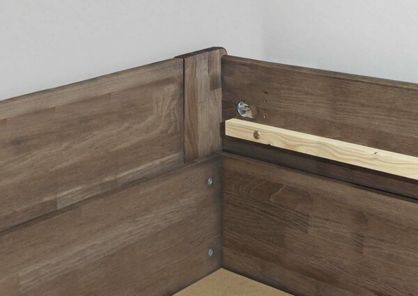 Drevená váľanda dvojlôžko s úložným priestorom FUTON, masív buk