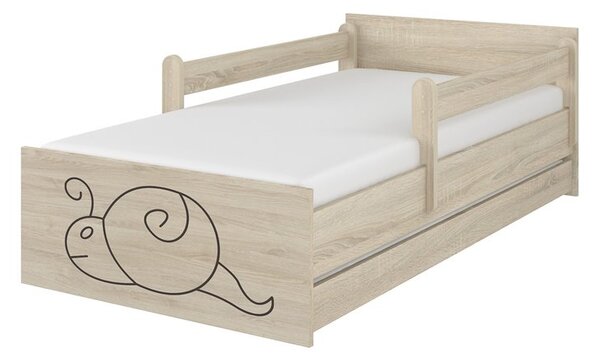 Baby Boo detská posteľ Max Gravir Dub sonoma Slimáčik 160x80 cm