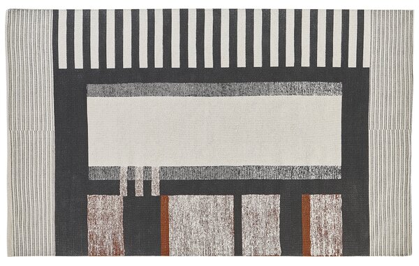 Koberec viacfarebný bavlnený 140 x 200 cm škandinávsky tlačený vzor ručne tkaný obdĺžnikový obývacia izba