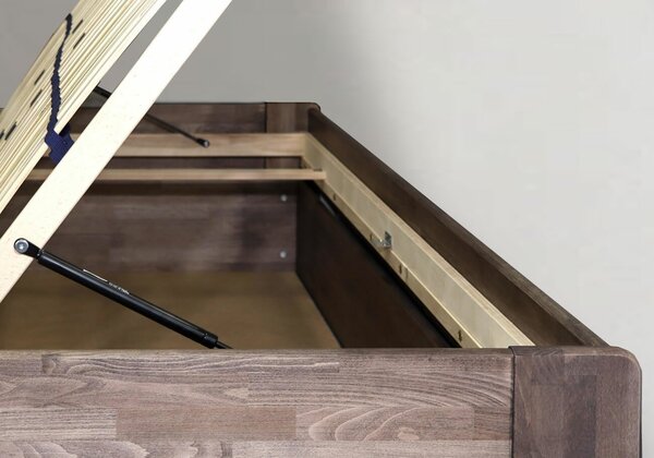 Drevená váľanda jednolôžko s úložným priestorom FUTON, masív buk
