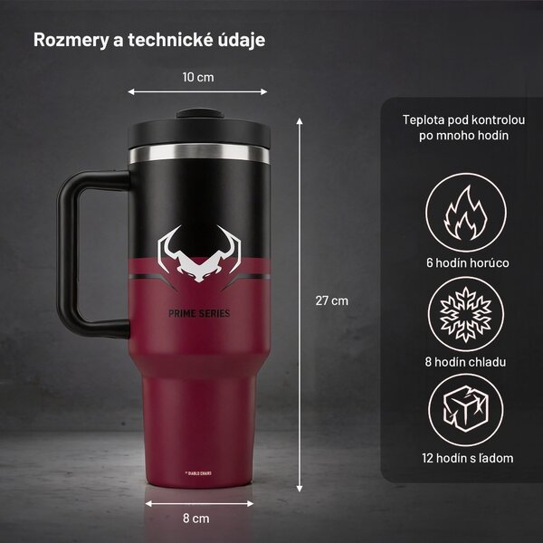 Termohrnček s rukoväťou červený Diablo Bloody Mary