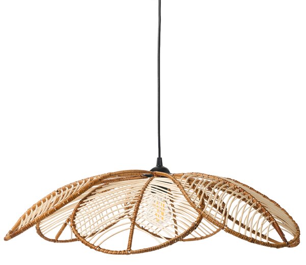 Závesná lampa prírodná ratanové tienidlo tvar kvetu ručná výroba boho štýl osvetlenie doplnky