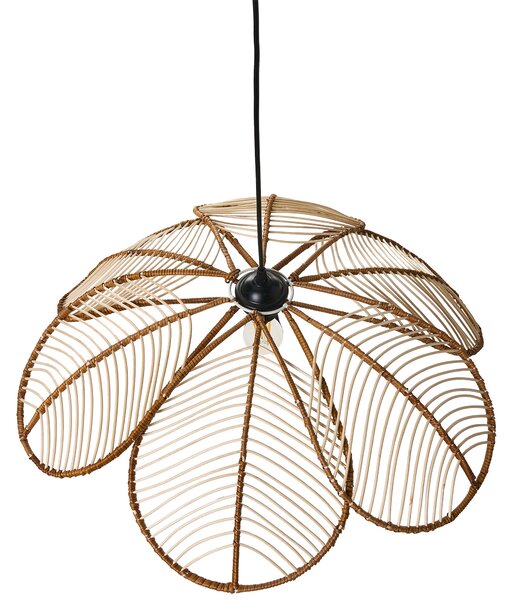 Závesná lampa prírodná ratanové tienidlo tvar kvetu ručná výroba boho štýl osvetlenie doplnky