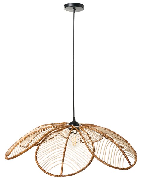 Závesná lampa prírodná ratanové tienidlo tvar kvetu ručná výroba boho štýl osvetlenie doplnky