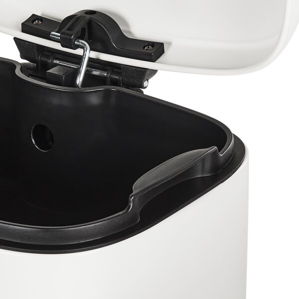 Odpadkový kôš s pedálom a vekom biely syntetický materiál železo 30 l moderná kuchyňa