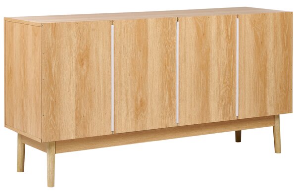 3-dverová komoda svetlé drevo drevotriesková doska borovicové drevo úložný priestor skrinky ratanová predná časť boho štýl obývačka spálňa