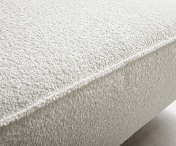 DELIFE Rohová pohovka Sirpio 230x155 cm bouclé krémovo bielo ležadlo variabilné