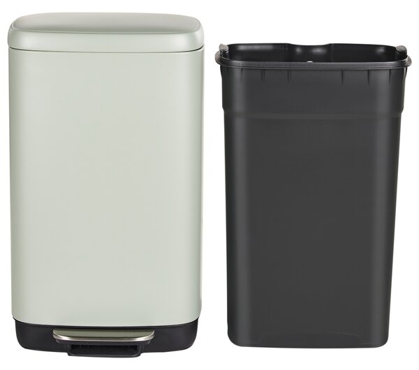 Odpadkový kôš s pedálom a vekom svetlozelený syntetický materiál železo 30 l moderná kuchyňa