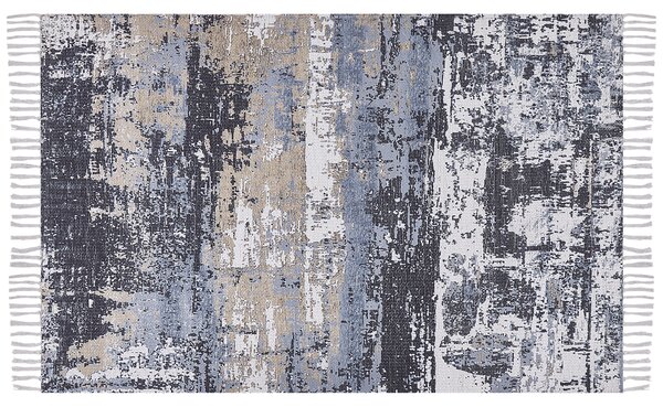 Koberec viacfarebný polyester a bavlna 140 x 200 cm ručne tkaný abstraktný vzor