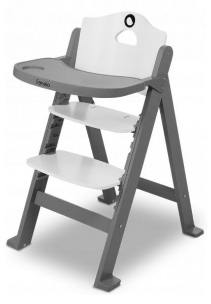 Lionelo Drevená jedálenská stolička, stolček - Floris, Grey Stone