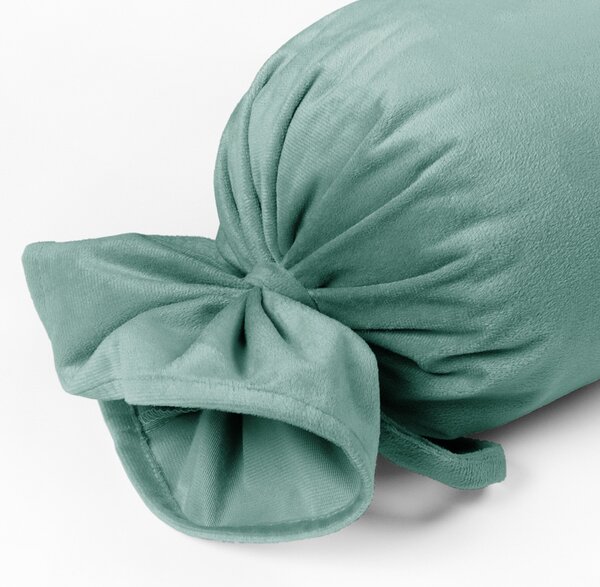Biante Zamatový vankúš valec bonbon Velvet Prémium SVP-048 Pastelová ľadovo zelená 15x40 cm