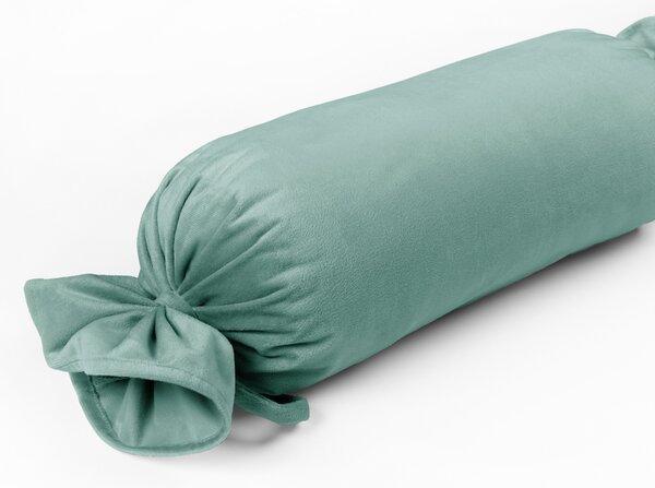 Biante Zamatový vankúš valec bonbon Velvet Prémium SVP-048 Pastelová ľadovo zelená 15x40 cm