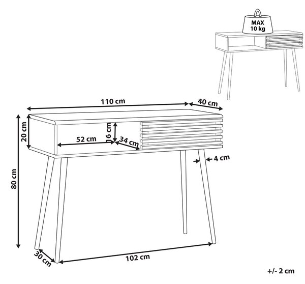 Konzolový stolík tmavé drevo čierna 80 x 40 x 110 cm polica posuvné dvierka úložný priestor rustikálny štýl obývačka spálňa