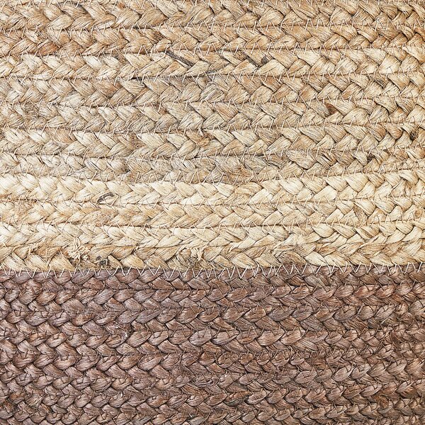 Jutová taburetka prírodná béžová a hnedá okrúhla 50 x 40 cm výplň z polystyrénového granulátu boho bytové doplnky
