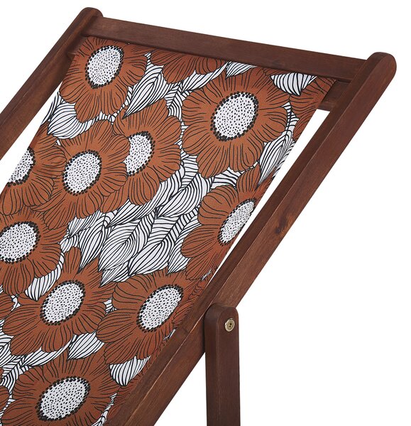 Sada 2 náhradných poťahov na záhradné ležadlo polyester 113 x 44 cm so vzorom vlčieho maku