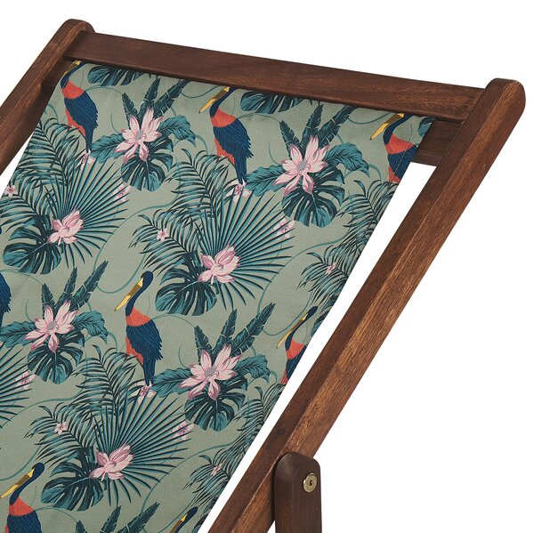 Sada 2 náhradných poťahov na záhradné ležadlo polyester 113 x 44 cm so vzorom pelikána