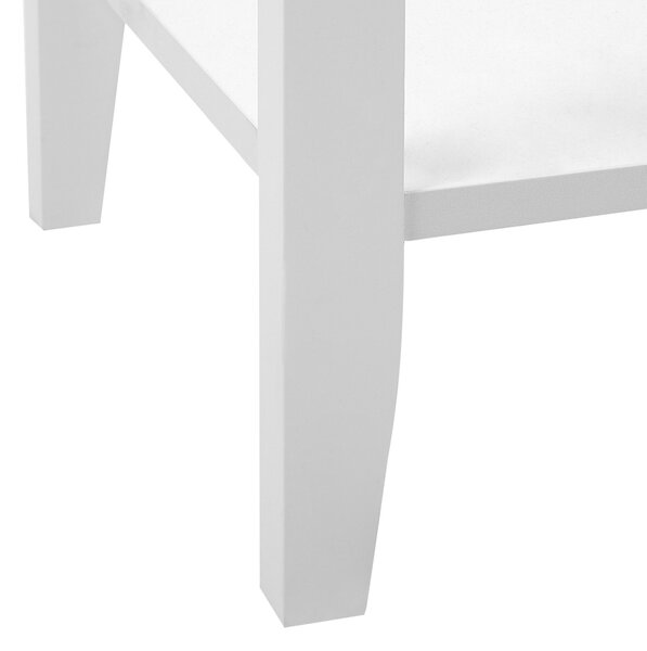 Konzolový stolík biely MDF drevené nohy 90 x 40 x 75 cm 3 zásuvky polica nábytok do obývačky a predsiene moderný dizajn