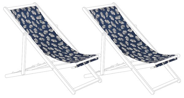 Sada 2 náhradných poťahov na záhradné ležadlo polyester 113 x 44 cm so vzorom