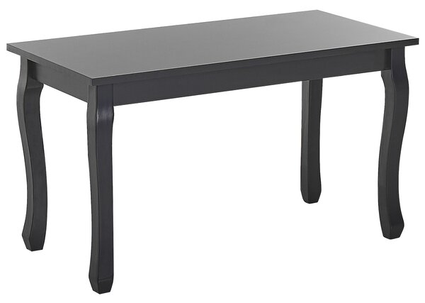 Konferenčný stolík čierny MDF doska nohy z borovicového dreva 80 x 40 cm obdĺžniková stolová doska francúzsky shabby chic