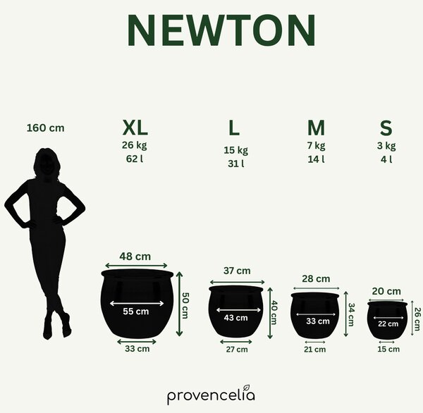 Keramický kvetináč Newton - Fialová S (21 cm x 23 cm)
