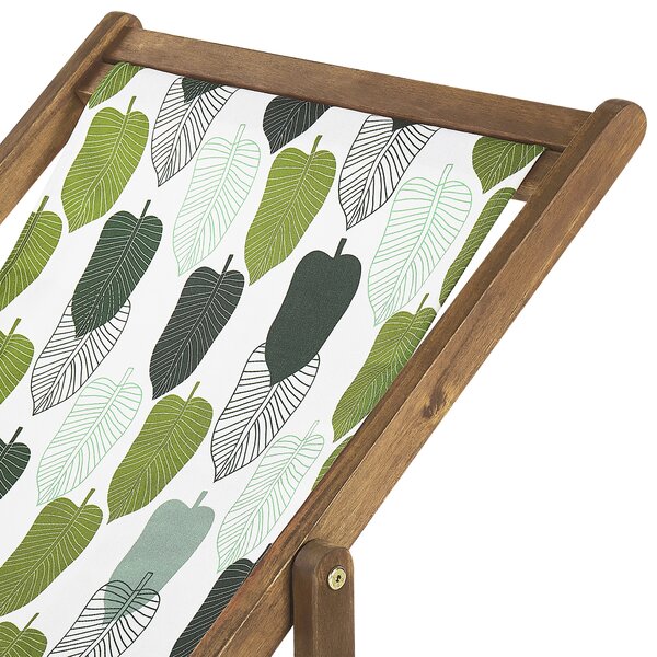 Sada 2 náhradných poťahov na záhradné ležadlo polyester 113 x 44 cm so vzorom listov