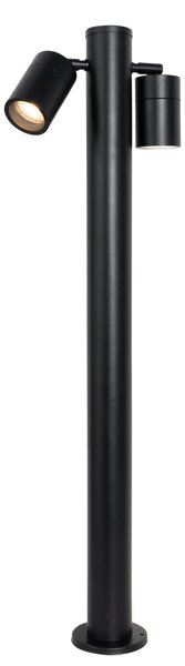 Stojaca vonkajšia lampa čierna 80 cm IP44 nastaviteľná 2-svetlo - Duo