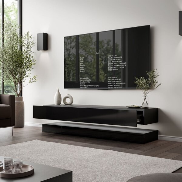 TV STOLIK SALLE ČIERNY LESK 140 cm