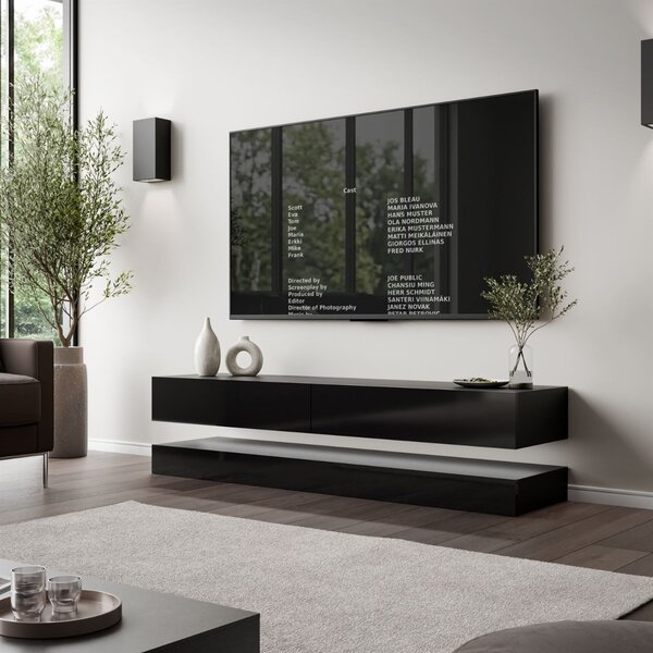 TV STOLIK SALLE ČIERNY LESK 140 cm