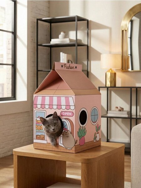 Sinsay - Kartónový domček pre mačku s funkciou škrabadla Pusheen the Cat - viacfarebná