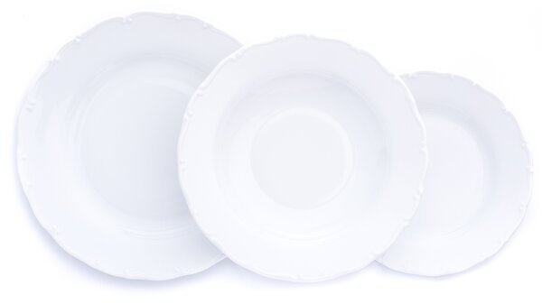 Biele porcelánové taniere, český porcelán, Thun R. Z., Ophelia, 18 d