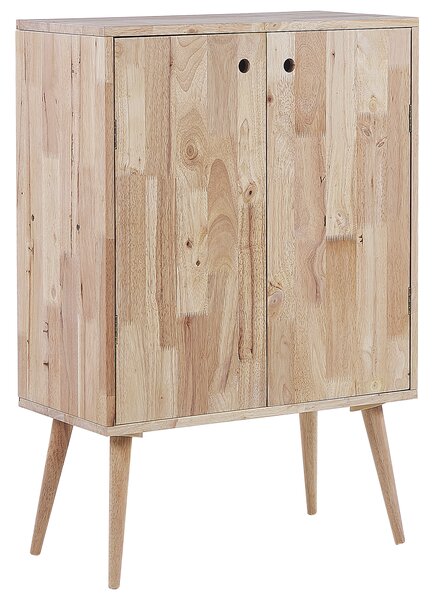 Dvojdverová skrinka svetlé kaučukové drevo komoda do obývacej izby retro škandinávsky štýl