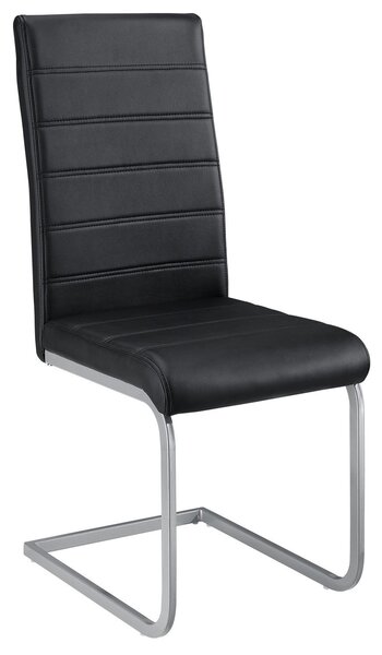 Konzolová stolička Vegas sada 4 kusov zo syntetickej kože v čiernej farbe