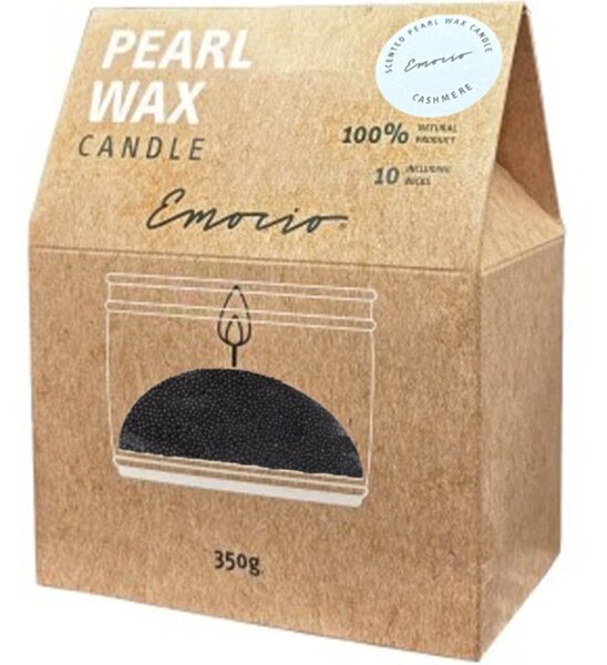 Emocio Pearl wax Cashmere Black vonná sviečka 350 g