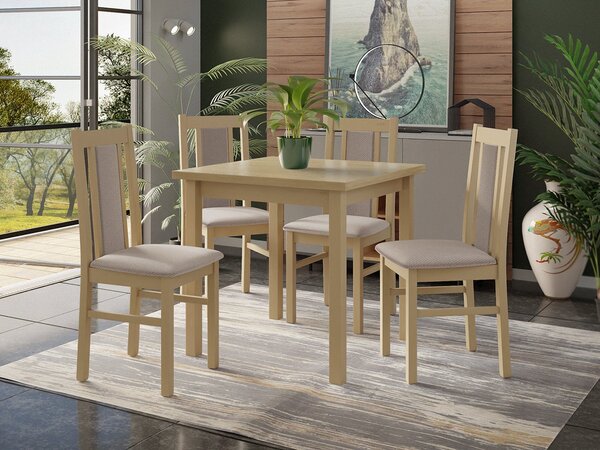 Mirjan24 Stôl so 4 stoličkami - AL27, Morenie: Orech - L, Poťahové látky: Hygge D91 5903211289262