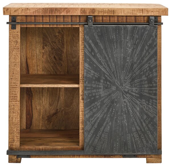 SKRINKA NA VÍNO, prírodná farba, čierna, 90/85/40 cm Ambia Home - Obývacie steny