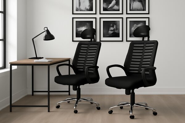 Otočná kancelárska stolička s opierkou hlavy a funkciou hojdania 1 + 1