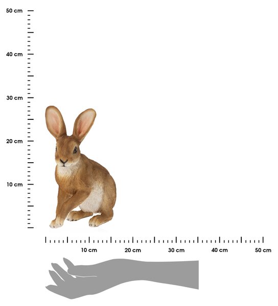 Záhradná figúrka z polyresinu Rabbit, 28 cm, hnedá