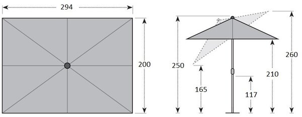 Doppler ACTIVE záhradný slnečník 300 x 200 cm béžový Doppler