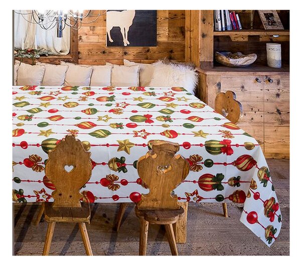 Vianočný bavlnený obrus Vianočné ozdoby Farba Viacfarebná Rozmery 90x90 cm