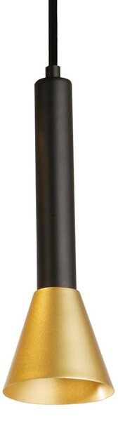 Searchlight Závesné svietidlo Signal, dĺžka 84 cm, čierna/zlatá farba, kov, Čierna, Obývacia izba / jedáleň, kov, Závesné svietidlo