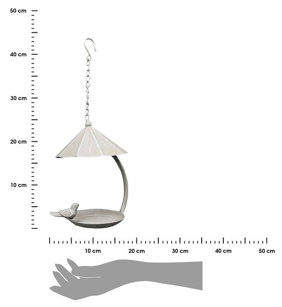 Závesné napájadlo pre vtáky Lillian2, 43x18 cm, kov, béžová
