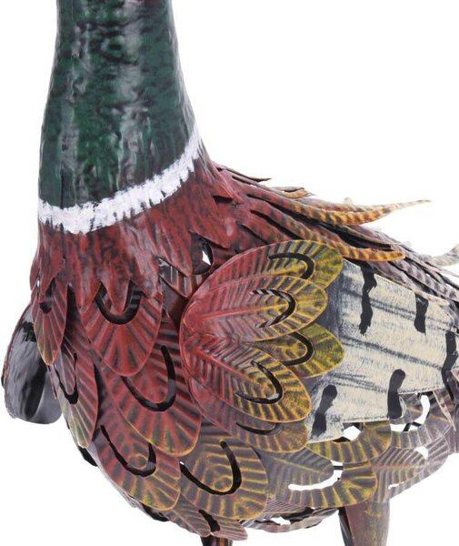 Záhradná kovová figúrka Pheasant, 40x58 cm, viacfarebná