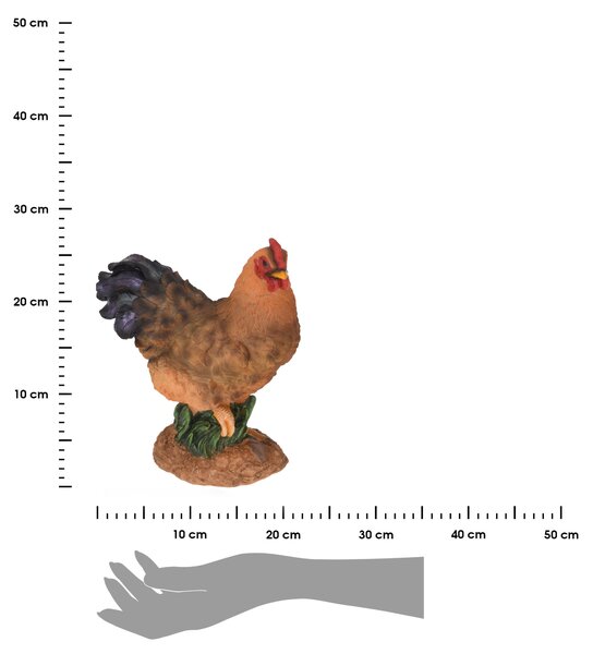 Záhradná figúrka z polistone Hen, 27 cm, viacfarebná
