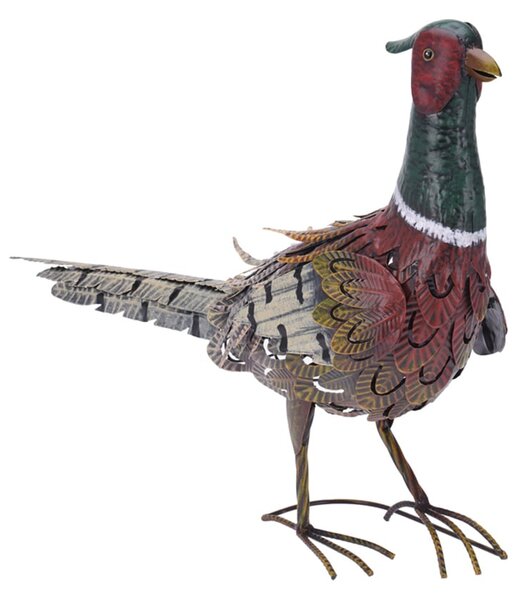 Záhradná kovová figúrka Pheasant, 40x58 cm, viacfarebná