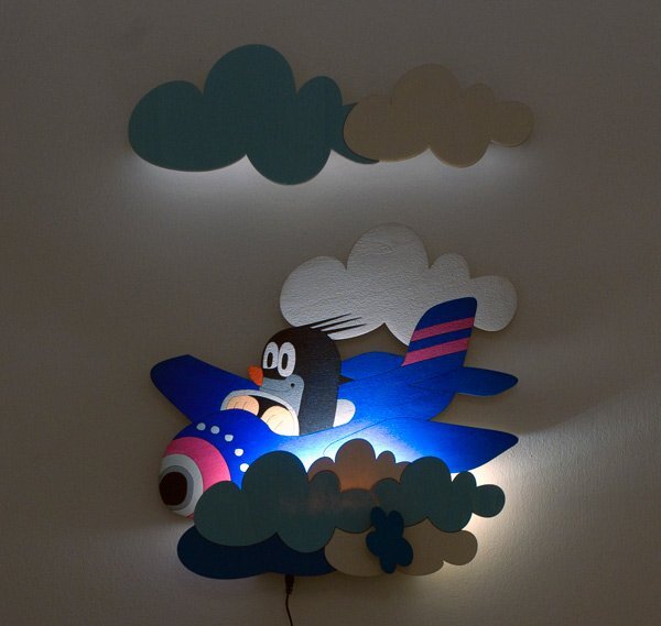 DoDo LED Lampička Krtko v lietadle 50x35 cm